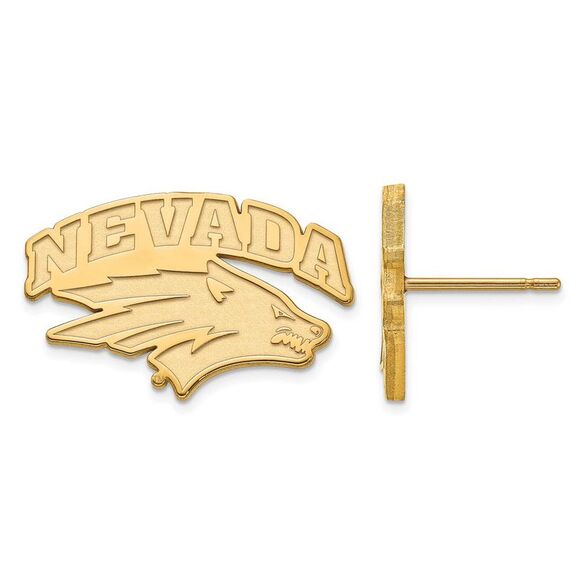 14k Yellow Gold University of Nevada Small Post Earrings - Picture 1 of 3